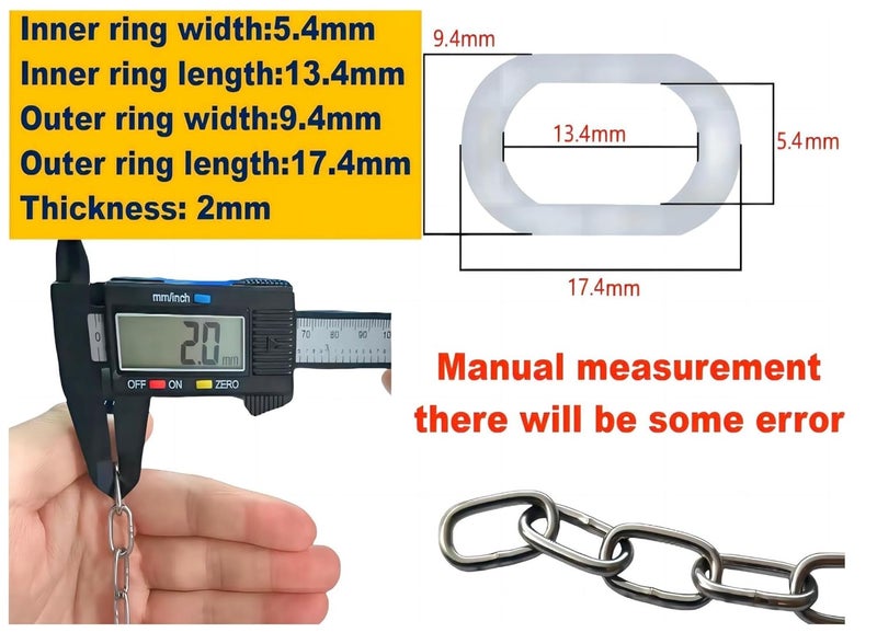 MTDELE 304 Stainless Steel Chain - Length 9.8Ft (3m) Thickness0.08“ (2mm) Metal Small Duty Chain Compatible with for Home Outdoor Camping Hanging Pet Chain - Image 2